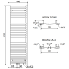 Mexen Ares badkamer radiator 1200 x 400 mm, 442 W, wit - W102-1200-400-00-20