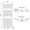 Mexen Ares badkamer radiator 1200 x 500 mm, 420 W, goud - W102-1200-500-00-50