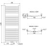 Mexen Ares radiateur de salle de bain 1200 x 500 mm, 420 W, doré - W102-1200-500-00-50