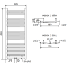 Mexen Ares grzejnik łazienkowy 1500 x 600 mm, 733 W, biały - W102-1500-600-00-20