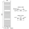 Mexen Ares grzejnik łazienkowy 1800 x 500 mm, 820 W, biały - W102-1800-500-00-20