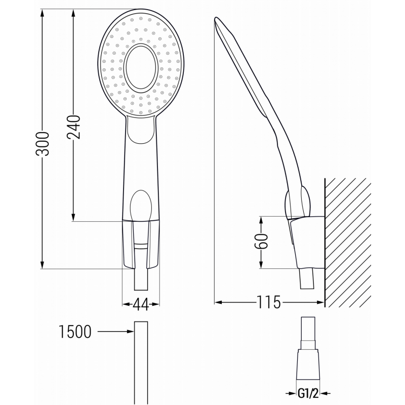 Mexen R-73 piste-suihkusarja, kromi/valkoinen - 785735052-02