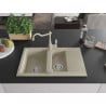 Mexen Gaspar Granitspüle 1,5-Becken mit Abtropffläche und Küchenarmatur Carla, beige - 6507-69-670700-69