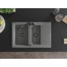 Mexen Gaspar 1,5 nodalījuma granīta izlietne ar noteces virsmu un virtuves jaucējkrānu Carla, pelēka - 6507-71-670700-70-B