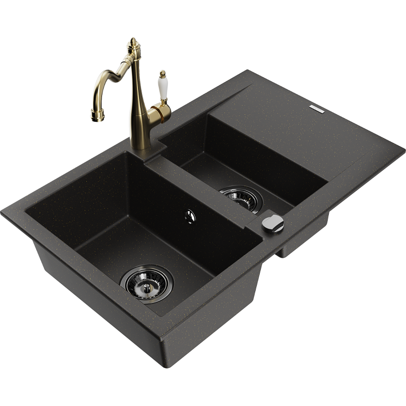 Mexen Gaspar νεροχύτης γρανίτης 1,5 θάλαμος με αποστράγγιση και μπαταρία