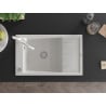 Mexen Elias fregadero de granito de 1 seno con escurridor y grifo de cocina Carla, blanco - 6511-20-670700-20