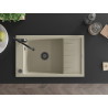 Mexen Elias fregadero de granito de 1 cubeta con escurridor y grifo de cocina Carla, beige - 6511-69-670700-70