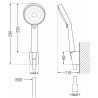 Mexen R-75 ensemble de douche fixe, chrome/blanc - 785755052-02