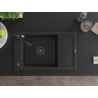 Mexen Elias fregadero de granito de 1 seno con escurridor y grifo de cocina Carla, negro/oro metálico - 6511-75-670700-70-B