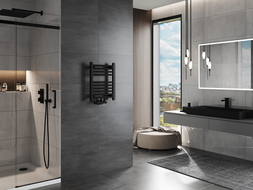 Mexen Mars radiador de baño 500 x 400 mm, 178 W, negro - W110-0500-400-00-70