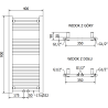 Mexen Mars radiateur de salle de bain 900 x 400 mm, 309 W, noir - W110-0900-400-00-70