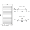 Mexen Mars Badezimmerheizkörper 900 x 500 mm, 370 W, schwarz - W110-0900-500-00-70