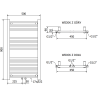 Mexen Mars badkamer radiator 900 x 500 mm, 370 W, zwart - W110-0900-500-00-70
