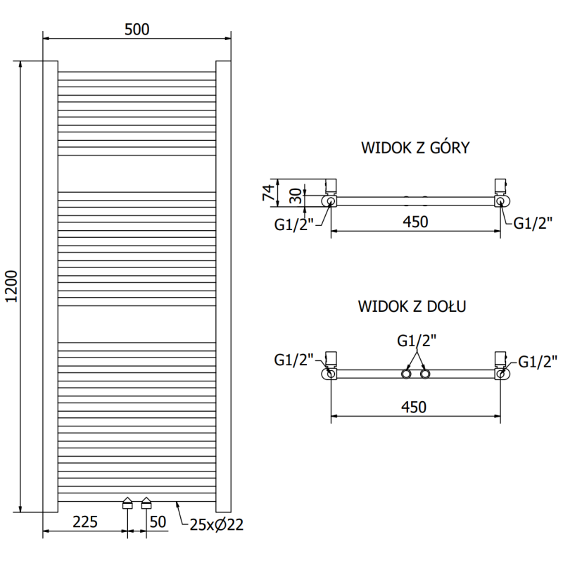 Mexen Mars kopalniški grelnik 1200 x 500 mm, 528 W, črna - W110-1200-500-00-70