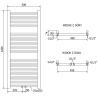 Mexen Mars radiateur de salle de bains 1200 x 500 mm, 528 W, noir - W110-1200-500-00-70