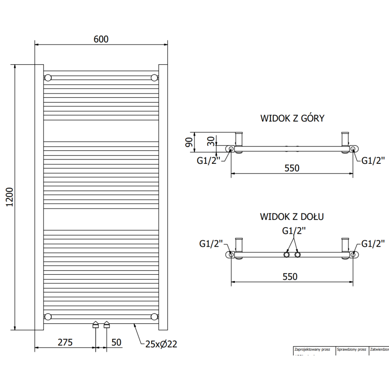 Mexen Mars Bathroom Radiator 1200 x 600 mm, 617 W, White - W110-1200-600-00-20