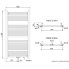 Mexen Mars vannitoa radiaator 1200 x 600 mm, 617 W, valge - W110-1200-600-00-20