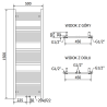 Mexen Mars badkamer radiator 1500 x 500 mm, 626 W, zwart - W110-1500-500-00-70