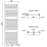 Mexen Mars badkamer radiator 1500 x 600 mm, 729 W, zwart - W110-1500-600-00-70