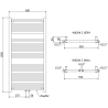 Mexen Mars Badezimmerheizkörper 1200 x 600 mm, 617 W, schwarz - W110-1200-600-00-70