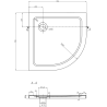 Mexen Flat receveur de douche quart de cercle slim 70 x 70 cm, noir, siphon chromé - 41707070