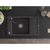 Mexen Elias 1-bowl granite sink with drainer and Carla kitchen tap, black speckled - 6511-76-670700-70