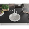 Mexen Diego fregadero de granito de 1 compartimento con grifo de cocina Carla, blanco - 6512-20-670700-20