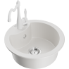 Mexen Diego 1-bowl Granite Sink with Carla Kitchen Tap, White - 6512-20-670700-20