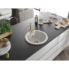 Mexen Diego 1-bowl granite sink with Carla kitchen tap, white - 6512-20-670700-50