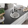 Mexen Diego 1-basin granite kitchen sink with Carla mixer tap, white - 6512-20-670700-70