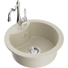 Mexen Diego fregadero de granito de 1 lavabo con grifo de cocina Carla, beige - 6512-69-670700-00