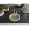 Mexen Diego fregadero de granito de 1 compartimento con grifo de cocina Carla, beige - 6512-69-670700-50