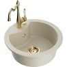 Mexen Diego fregadero de granito de 1 seno con grifo de cocina Carla, beige - 6512-69-670700-50