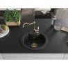 Mexen Diego granitische spoelbak 1-komorige met keukenkraan Carla, zwart/zilver metallic - 6512-73-670700-50