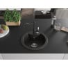 Mexen Diego fregadero de granito de 1 cubeta con grifo de cocina Carla, negro/oro metálico - 6512-75-670700-70