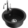 Mexen Diego 1-bowl granite sink with Carla kitchen tap, black - 6512-77-670700-00