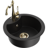 Mexen Diego fregadero de granito de 1 seno con grifo de cocina Carla, negro - 6512-77-670700-50