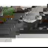 Mexen Bruno Granitspüle 1-Kammer mit Abtropffläche und Küchenarmatur Carla, Schwarz/Silber Metallic - 6513-73-670700-70