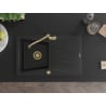 Mexen Cesar granit sink 1-bowl with drainer and kitchen faucet Carla, black - 6514-77-670700-50