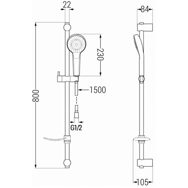 Mexen Sabre DF05 zestaw wannowy, czarny - 72103DF05-70