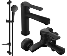 Mexen Sabre DF05 Badewannenset, schwarz - 72103DF05-70