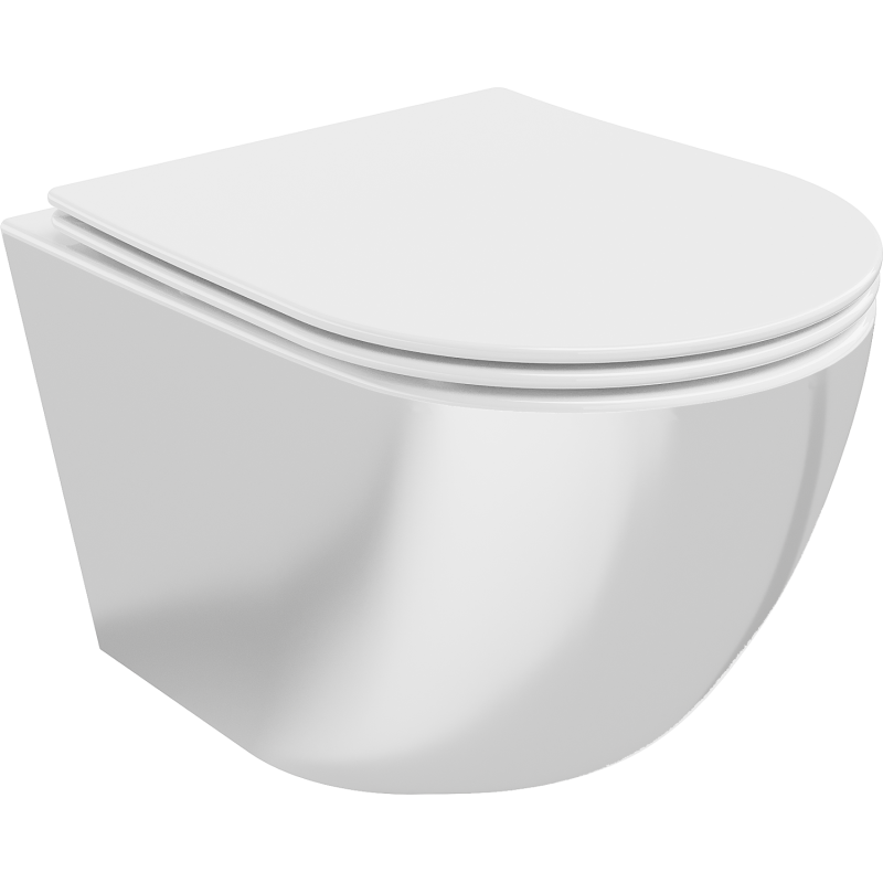 Mexen Lena WC-kom snelvrij met soft-close slim zitting, duroplast, wit/zilver - 30224004