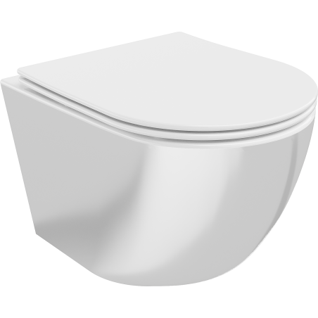 Mexen Lena WC-Schüssel Rimless mit Absenkautomatik Slim, Duroplast, weiß/silber - 30224004
