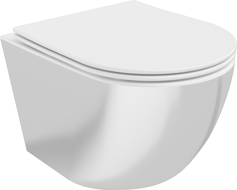 Mexen Lena Rimless WC bowl with slim soft-closing seat, duroplast, white/silver - 30224004