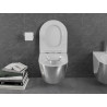 Mexen Lena miska wc Sin Reborde con tapa de cierre lento slim, duroplast, blanca/plateada - 30224004