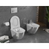 Mexen Lena cuvette WC Rimless avec abattant slim à descente amortie, duroplast, blanc/argent - 30224004