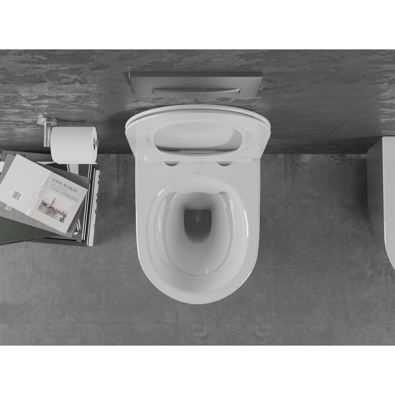 Mexen Lena WC-Schüssel Rimless mit Slim-Absenkautomatik, Duroplast, Weiß/Silber - 30224004