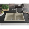 Mexen Tomas Granit-Spülbecken 2-Kammern mit Küchenarmatur Carla, beige - 6516-69-670700-00