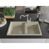 Mexen Tomas granitische gootsteen 2-kamers met keukenkraan Carla, beige - 6516-69-670700-69