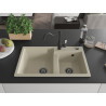 Mexen Tomas 2-Kammer Granitspüle mit Küchenarmatur Carla, beige - 6516-69-670700-70